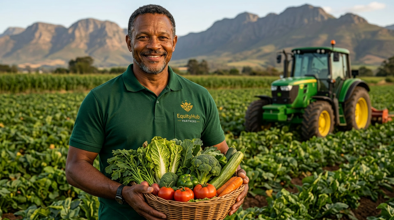 Prime Harvest Agriculture farmer holding fresh vegetables